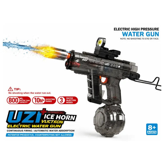 Premium Electric UZI Water Gun with 800ML Tank