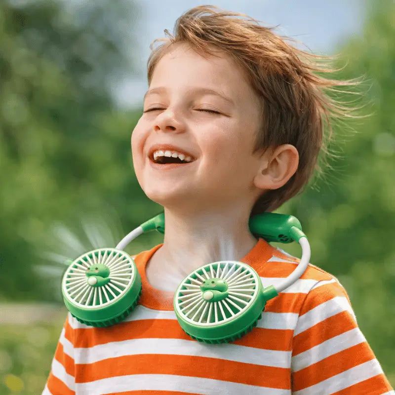 High Speed Rechargeable Neck Fan with three points