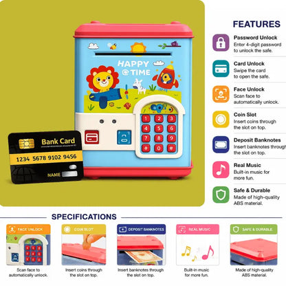 Happy Time Money Safe with Face, Card and Password Unlock