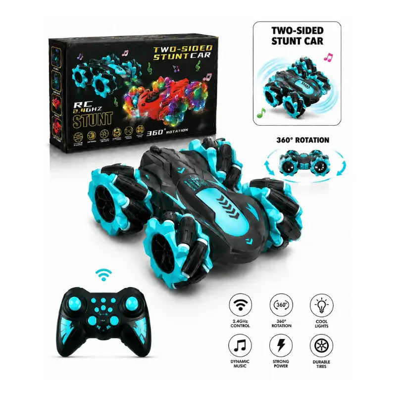 2.4GHz RC Double Sided Stunt Car with 360 Spin and LED Lights