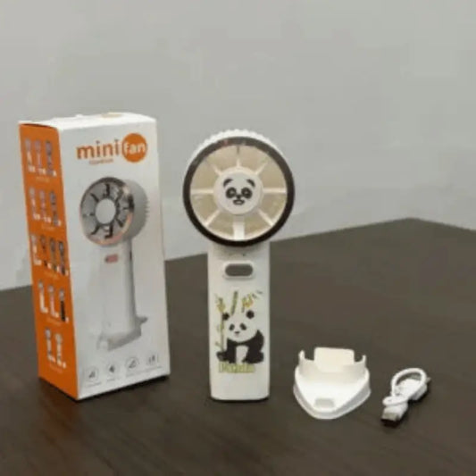 Cute Character Mini Fan with Mobile Stand, USB Rechargeable